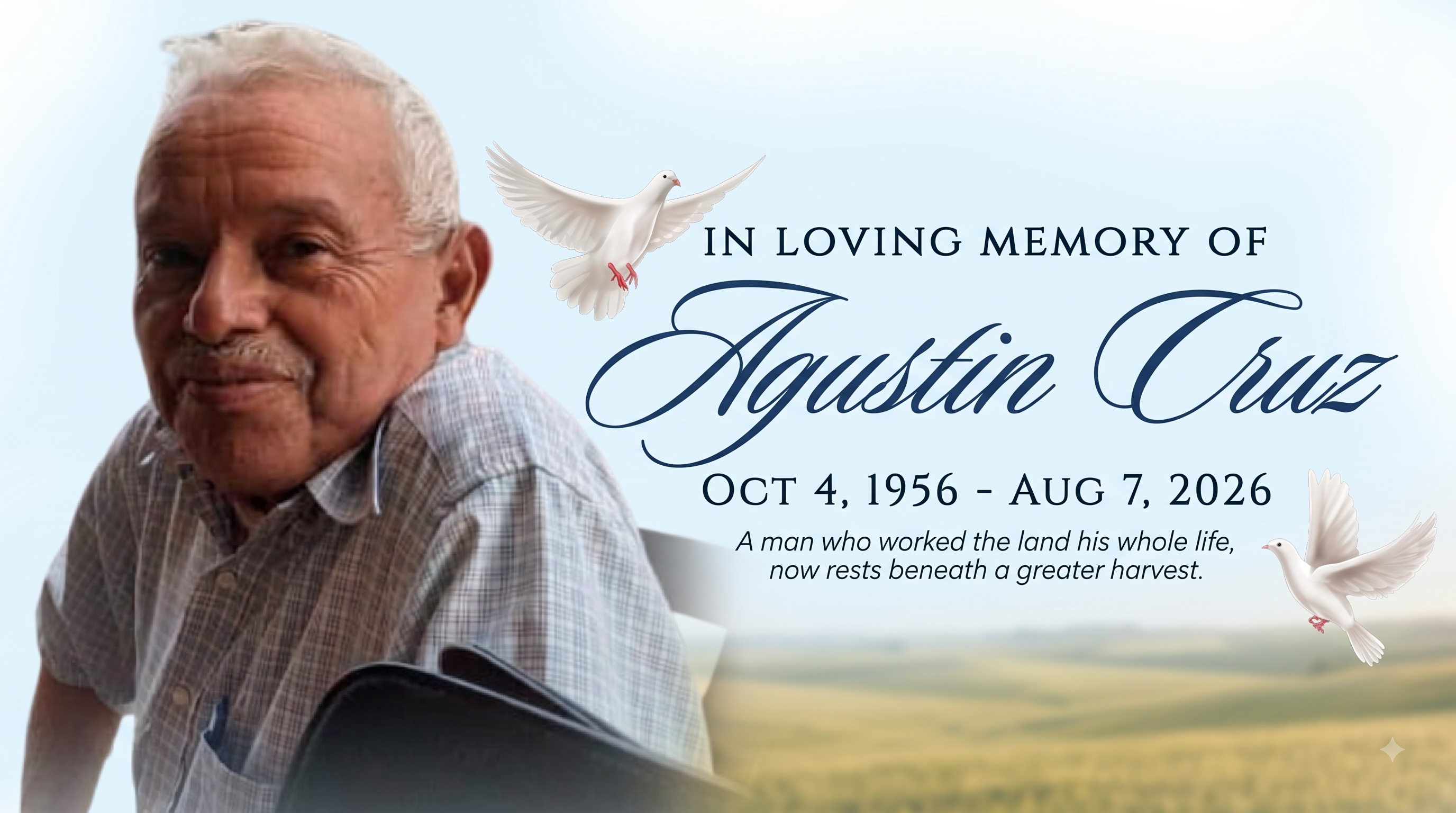 Death Announcement of Agustin Cruz